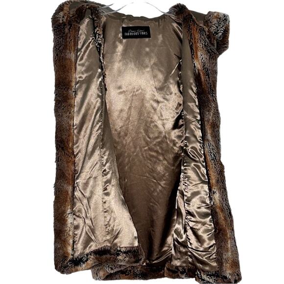 Donna Salyers  Fabulous Furs Mink Hooded Faux Fur Vest Womens XS - Picture 9 of 10